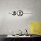 LED-hanglamp in wit, zwart of goudkleurig metaal en glas - Snidget Viadurini