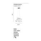 LED-hanglamp in wit of zilver gelakt metaal - Rivolta Viadurini