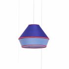Moderne hanglamp met blauwe katoenen lampenkap Made in Italy - Soja Viadurini