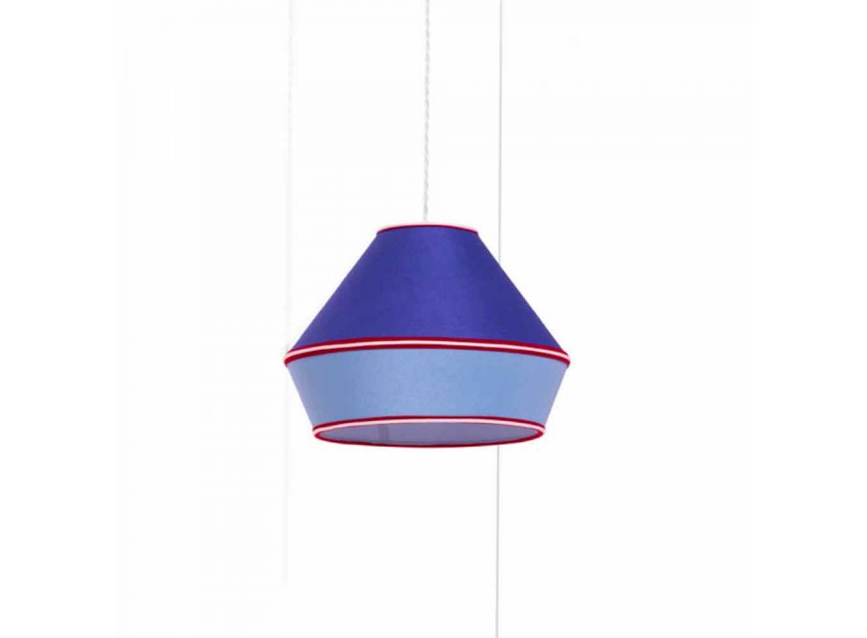 Moderne hanglamp met blauwe katoenen lampenkap Made in Italy - Soja Viadurini