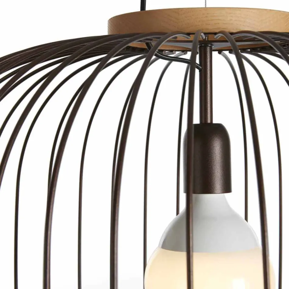 Hedendaagse hanglamp Steel Ø58xh.48xL.cavo100 cm Jana Viadurini