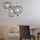 Hedendaagse hanglamp Steel Ø58xh.48xL.cavo100 cm Jana Viadurini