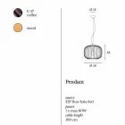 Hedendaagse hanglamp Steel Ø58xh.48xL.cavo100 cm Jana Viadurini