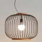 Hedendaagse hanglamp Steel Ø58xh.48xL.cavo100 cm Jana Viadurini