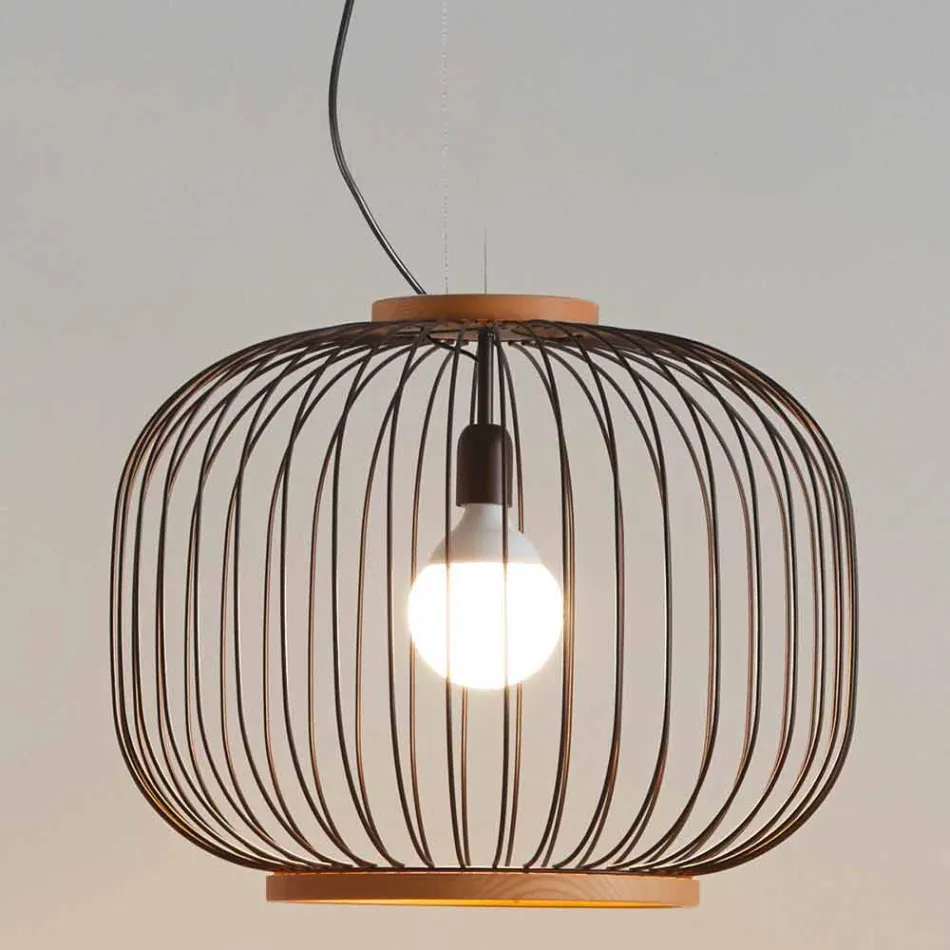 Hedendaagse hanglamp Steel Ø58xh.48xL.cavo100 cm Jana Viadurini