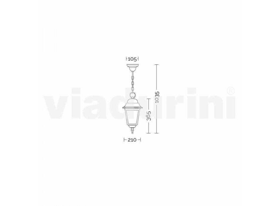 Buitenophanglamp van aluminium, gemaakt in Italië, Aquilina Viadurini