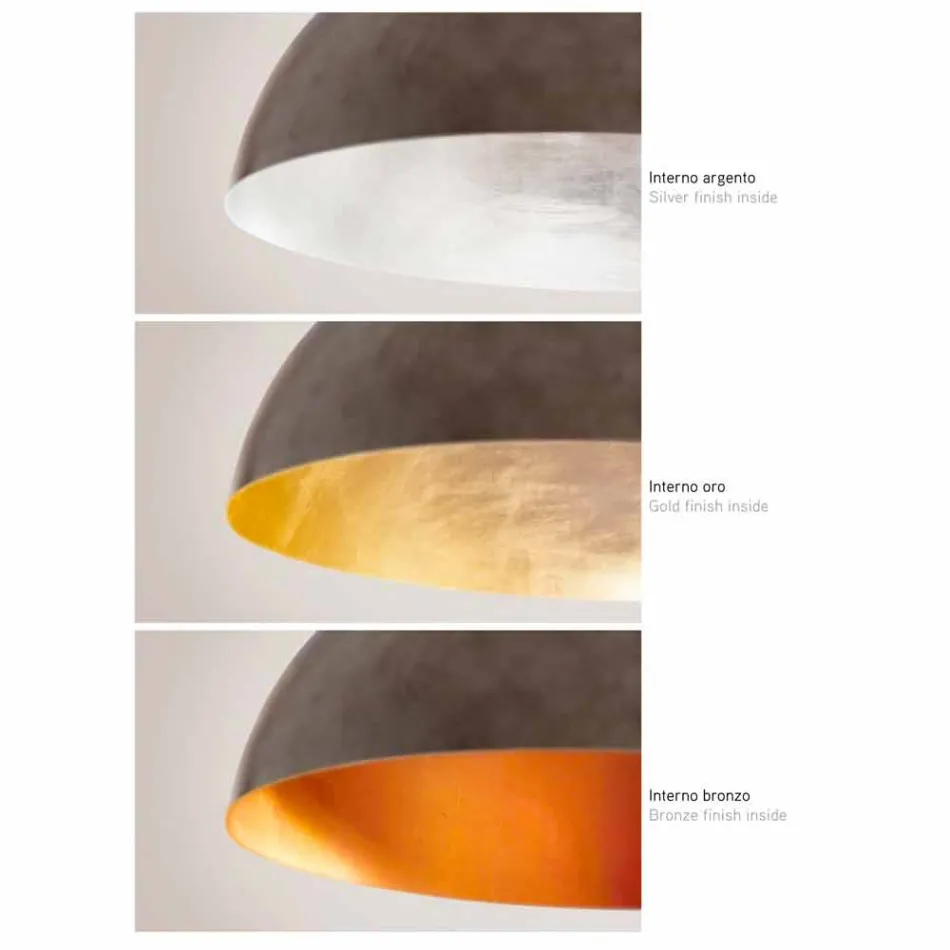 Kleine lamp suspensie in maanlicht stalen Viadurini