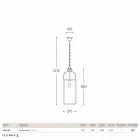 vierkante hanglamp 1 brass licht en vetro Aida Viadurini