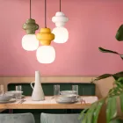 Hanglamp gemaakt van keramiek en glas Made in Italy - Capocabana Viadurini