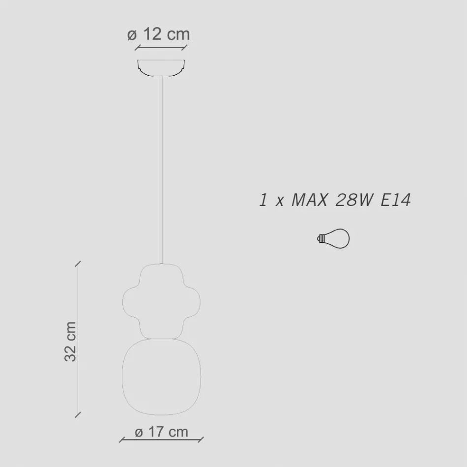 Hanglamp gemaakt van keramiek en glas Made in Italy - Capocabana Viadurini