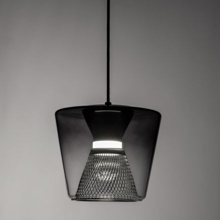 Hanglamp van metaal en glas Made in Italy - Think Viadurini