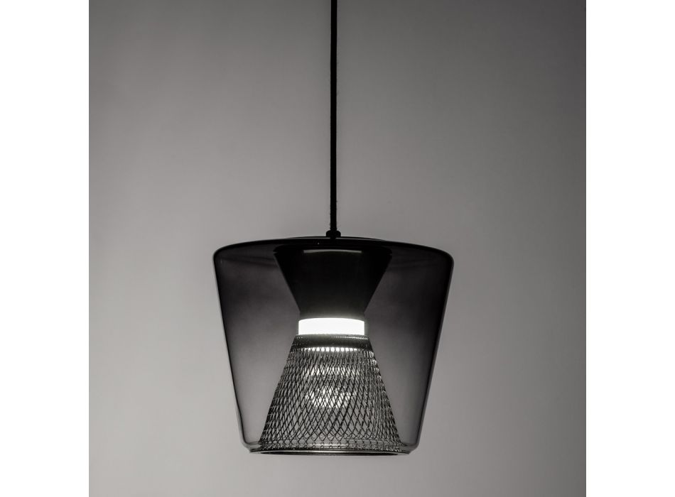 Hanglamp van metaal en glas Made in Italy - Think Viadurini