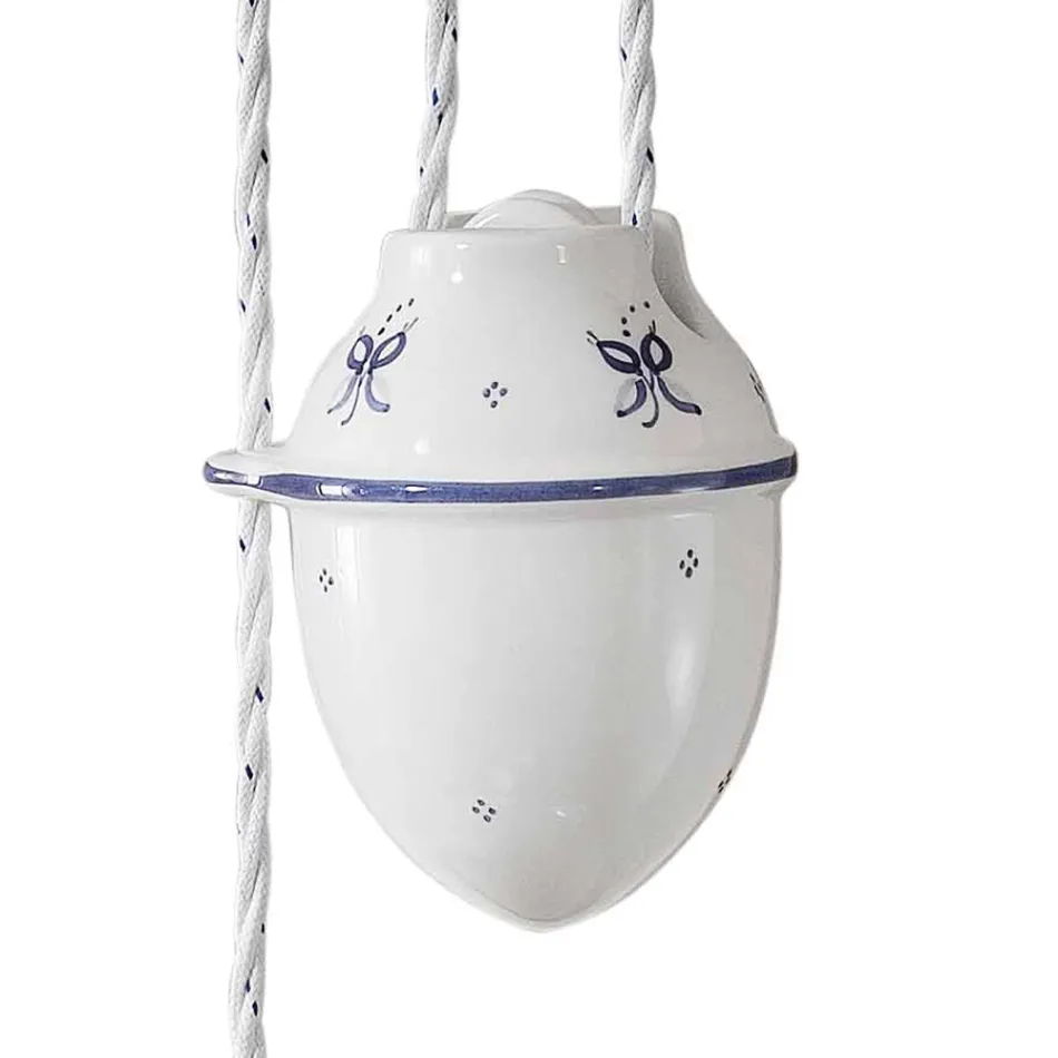 Ups en Down hanglamp in gedecoreerd keramiek 2 maten - Asti Viadurini