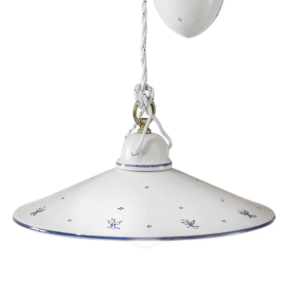 Ups en Down hanglamp in gedecoreerd keramiek 2 maten - Asti Viadurini