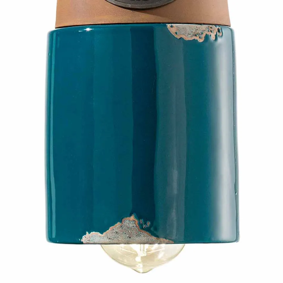 Opknoping lamp industriële stijl keramiek en ferro Stephanie Viadurini