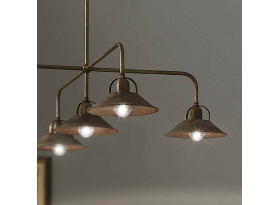 Vintage design hanglamp met 5 lampen in messing - Cascina van Il Fanale Viadurini