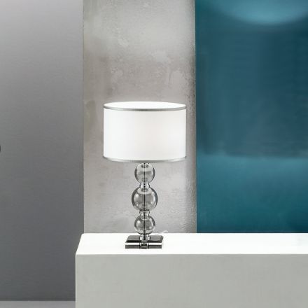 Klassieke steunlamp in Italiaans ambachtelijk glas en metaal - Memore Viadurini