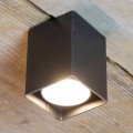 Ambachtelijke lamp in zwart ijzer met kubieke vorm Made in Italy - Cubino