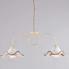 Handgemaakte lamp van glas en metaal, gemaakt in Italië, voor woonkamer en slaapkamer - Merope Viadurini