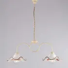 Handgemaakte lamp van glas en metaal, gemaakt in Italië, voor woonkamer en slaapkamer - Merope Viadurini