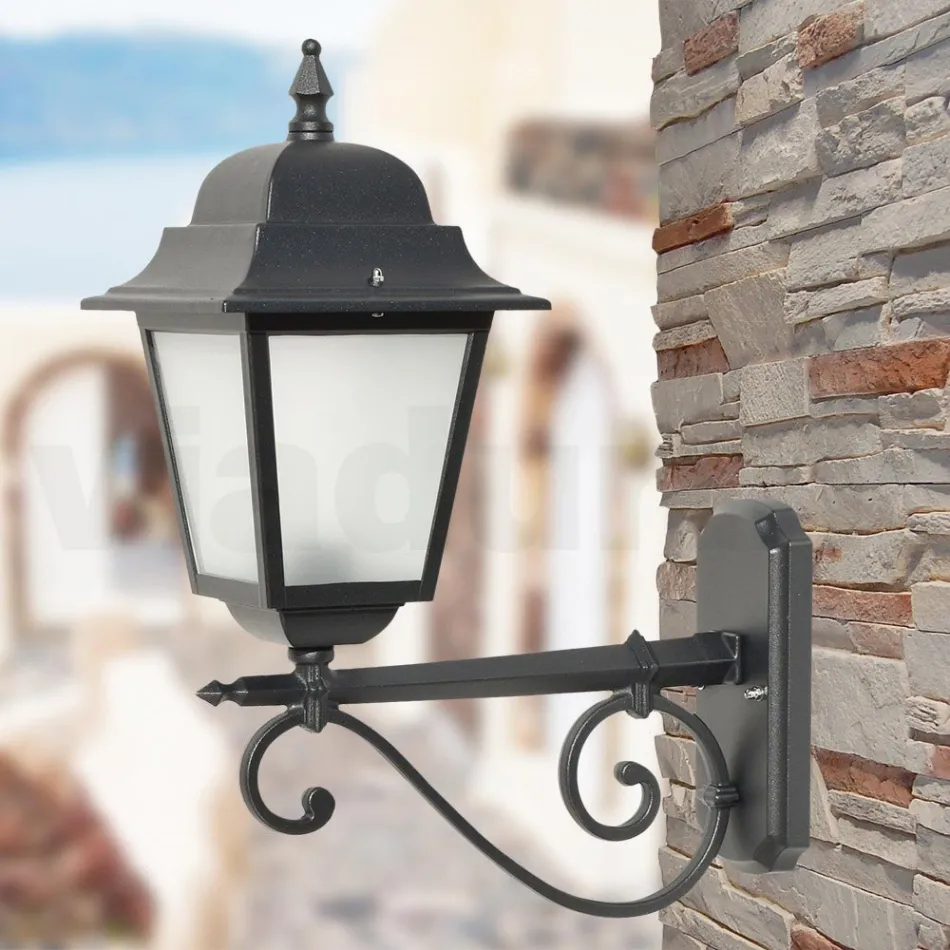 Lamp met gegoten aluminium en glazen structuur Made in Italy - Scintilla Viadurini