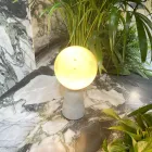 Conische lamp met witte bol en marmeren voet Made in Italy - Tobio Viadurini