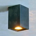 Kubieke lamp in zwart ijzer met matte lassen Made in Italy - Cubino