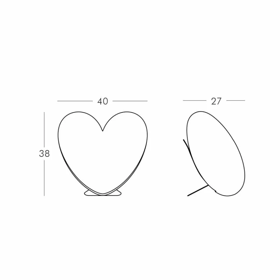 Gekleurde Slide Love tafellamp hart gemaakt in Italië Viadurini