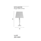 Klassieke Italiaanse handgemaakte glazen steunlamp en kap - Maleisië Viadurini