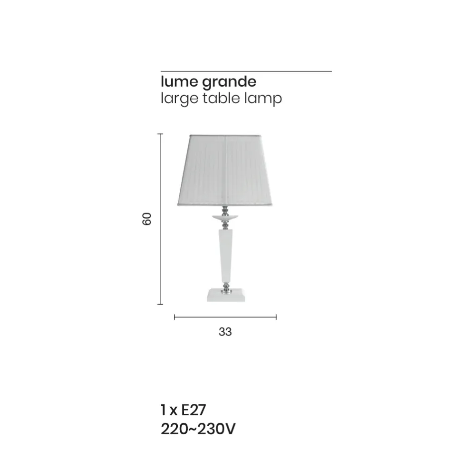 Klassieke Italiaanse handgemaakte glazen steunlamp en kap - Maleisië Viadurini