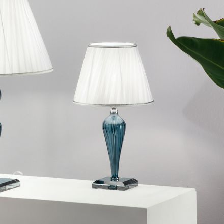 Klassieke handgemaakte glazen steunlamp Rigaton en metaal - Fievole Viadurini