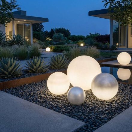 Calipso - Buitenlamp met twee stroombronnen, gemaakt in Italië. Viadurini