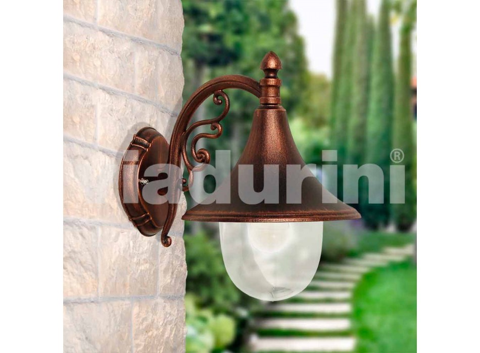 Wandlamp buiten van gegoten aluminium gemaakt in Italië, Anusca Viadurini