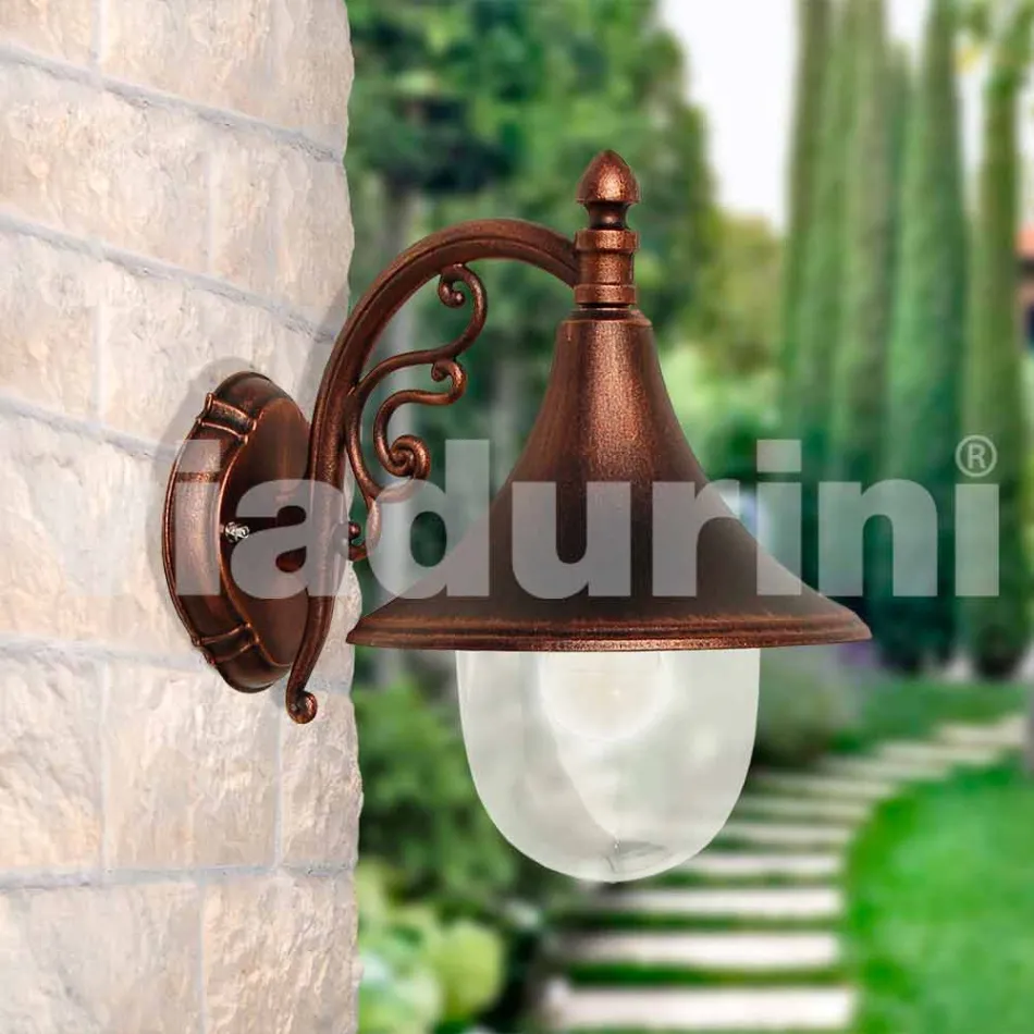 Wandlamp buiten van gegoten aluminium gemaakt in Italië, Anusca Viadurini