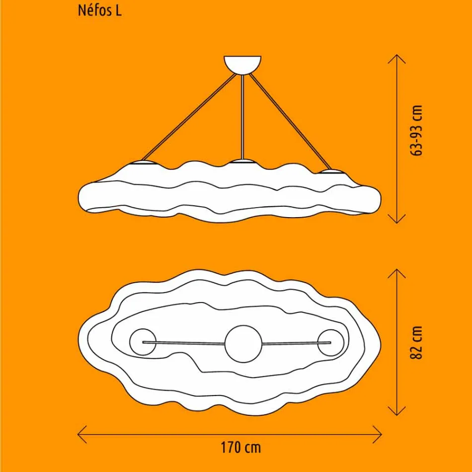 Design hanglamp voor buiten in polyethyleen - Nefos van Myyour Viadurini