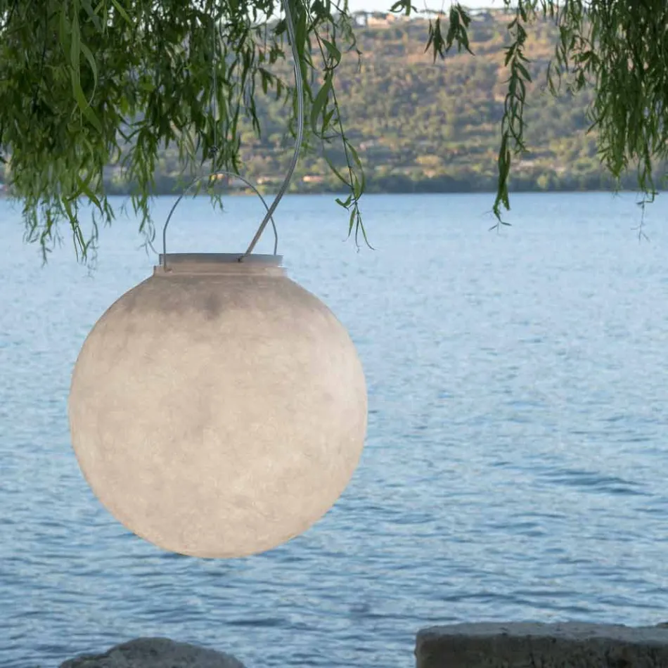 Outdoor suspension lamp In-es.artdesign Luna Out in nebulite Viadurini