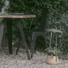 Buitenlamp met plantenbak in klei, aluminium en messing - Cappello Viadurini