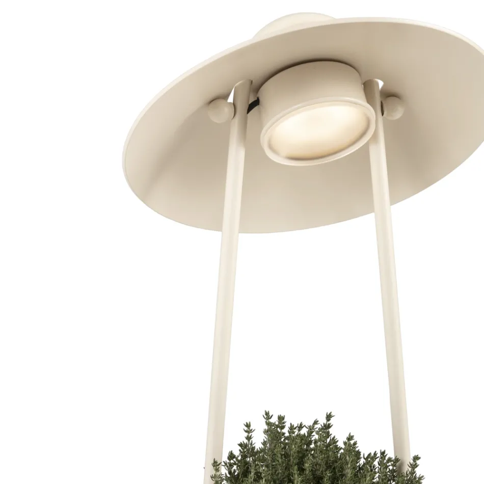 Buitenlamp met plantenbak in klei, aluminium en messing - Cappello Viadurini