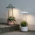 Buitenlamp met plantenbak in klei, aluminium en messing - Cappello