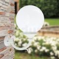 Buitenlamp in wit aluminium met opaal acryl bol - Trovabianco