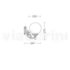 Buitenlamp in aluminium met opaal acryl bol - Trovaantraciet Viadurini