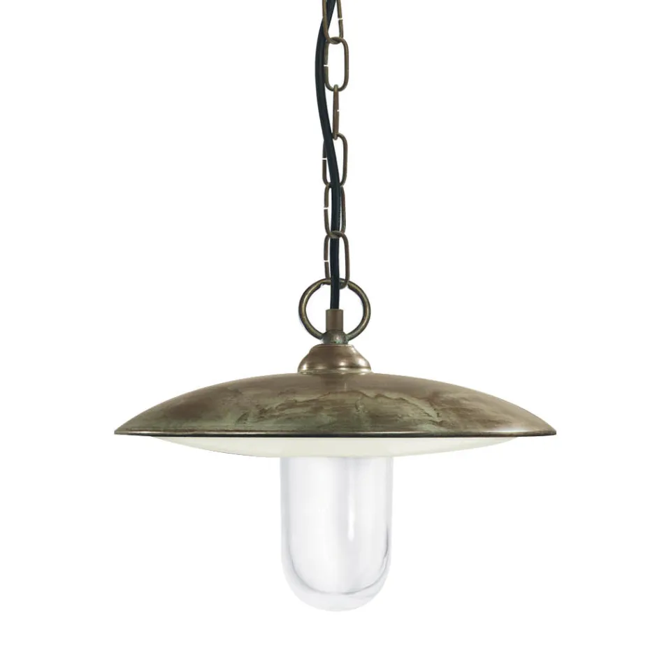 Buitenlamp van messing, glas en IP44, gemaakt in Italië - Drago Viadurini