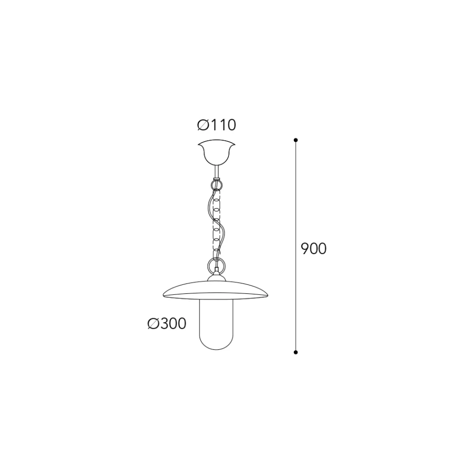 Buitenlamp van messing, glas en IP44, gemaakt in Italië - Drago Viadurini