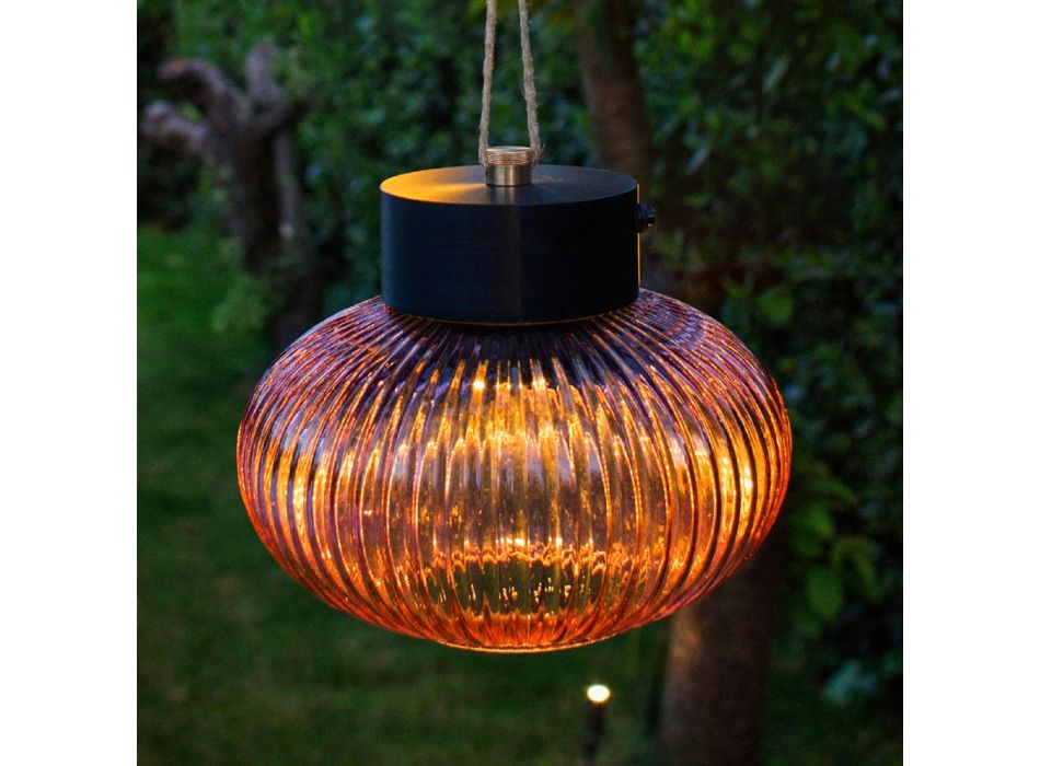 Buitenlamp in zwart polycarbonaat en glas Made in Italy - Creative Viadurini