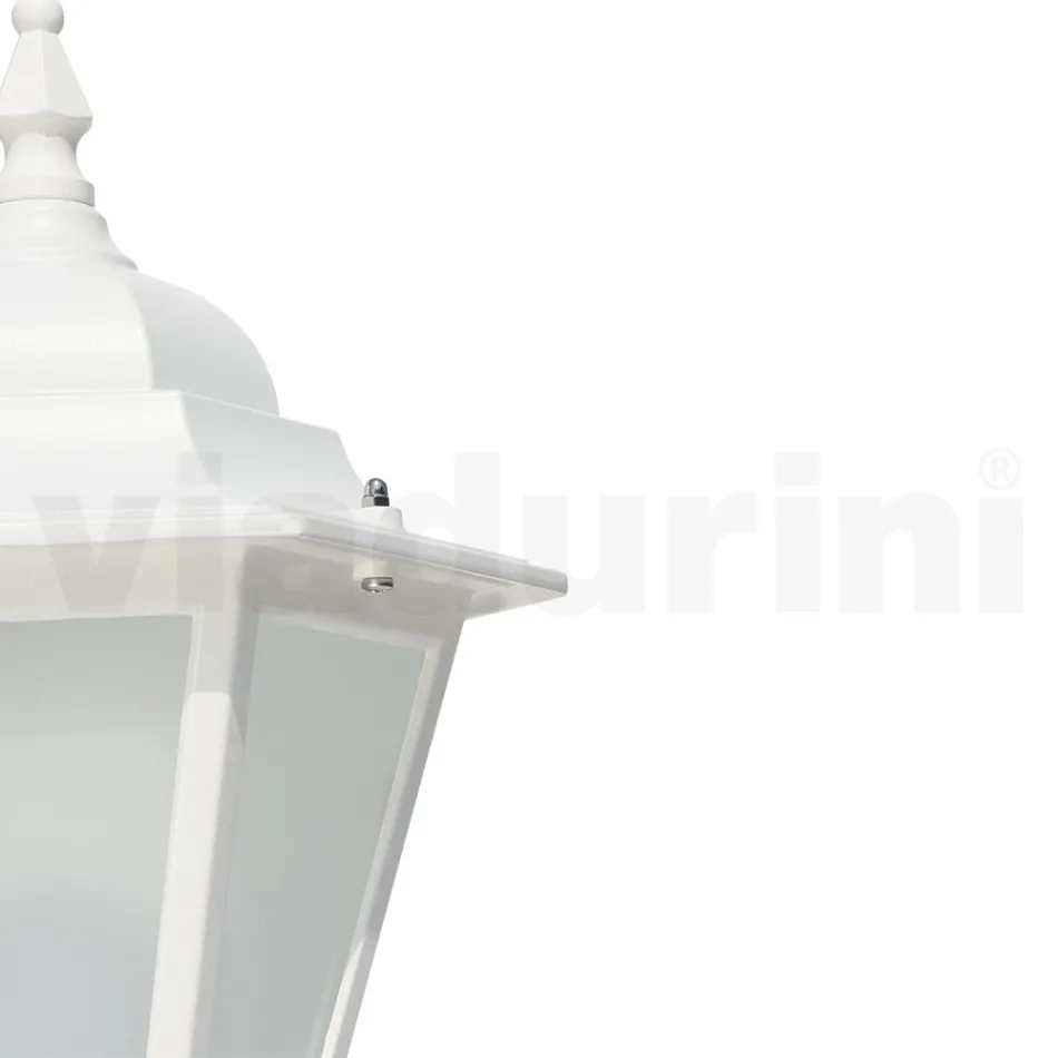 Vintage buitenlamp in wit aluminium gemaakt in Italië - Terella Viadurini