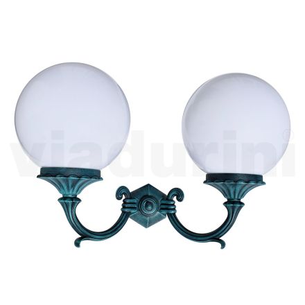 Tuinlamp met 2 acryllampen en aluminium structuur - Trovanero Viadurini