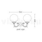Tuinlamp met 2 acryllampen en aluminium structuur - Trovanero Viadurini