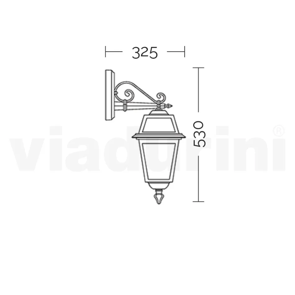 Tuinlamp in antraciet aluminium en gezandstraald glas - Elric Viadurini