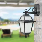 Tuinlamp in antraciet aluminium en gezandstraald glas - Elric Viadurini