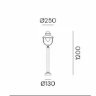 Tuinlamp Lantaarnpaal Vintage Messing en Koper 3 Maten - Borgo by Il Fanale Viadurini